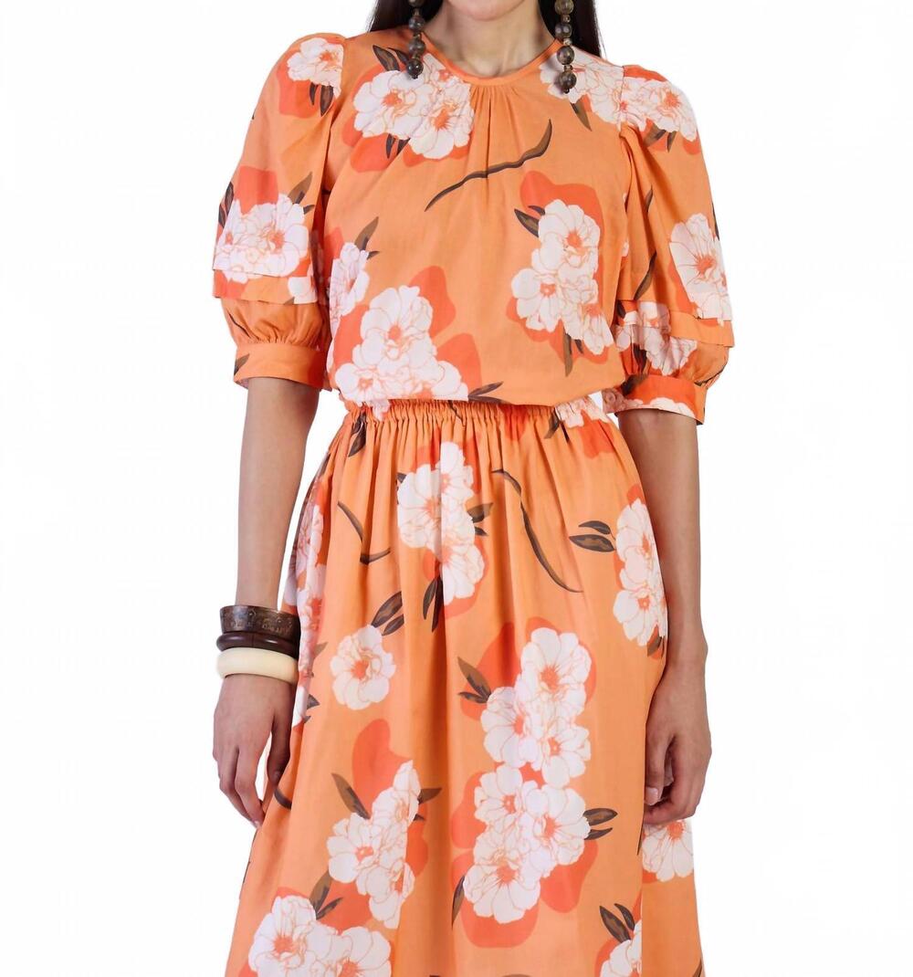 NEW BEYOND BY VERA lilly blouse top in ashburn apricot